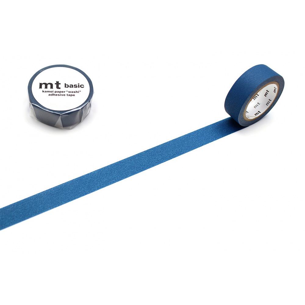 MT Basic Washi Tape Matte Duck Blue 7m — roll front