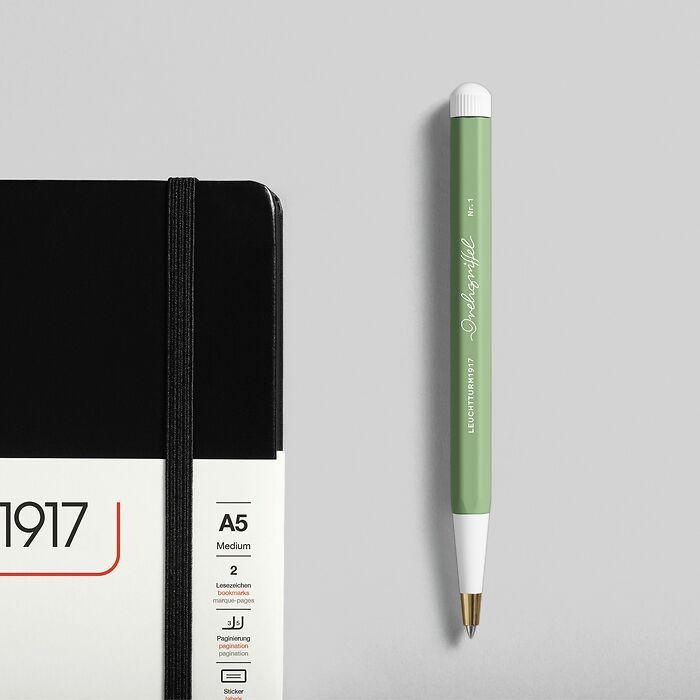 Leuchtturm1917 Drehgriffel Nr. 1 Gel Pen - Sage — flat lay