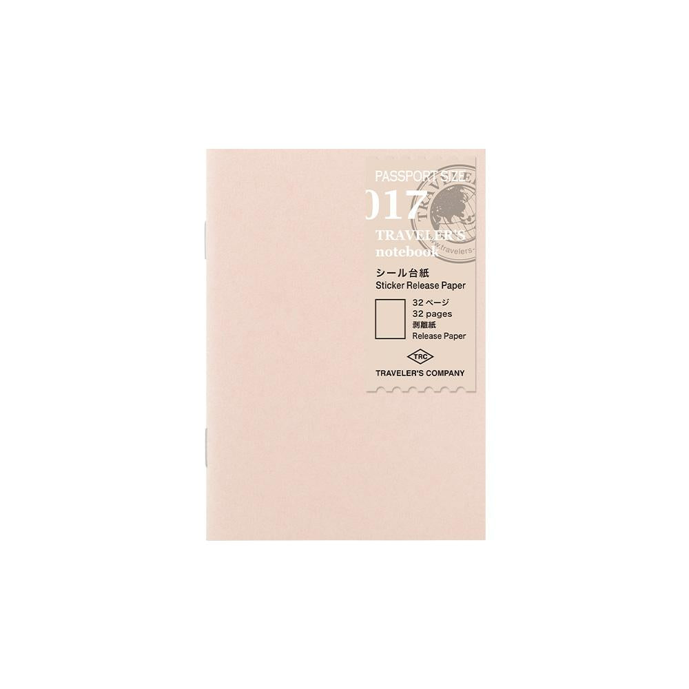 TRAVELER'S notebook Refill 017 (Passport Size) - Sticker Release Paper — front cover