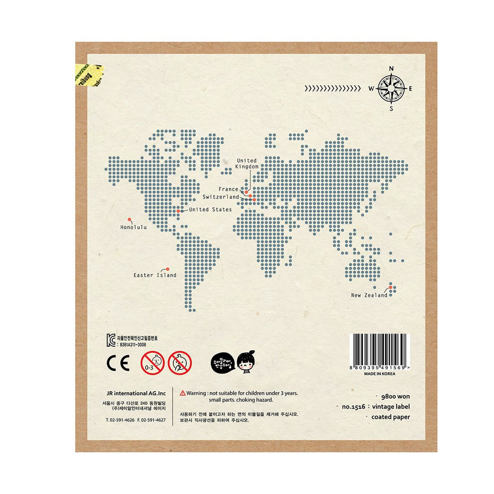 Suatelier Travel Luggage Sticker Pack - Vintage Labels — side view