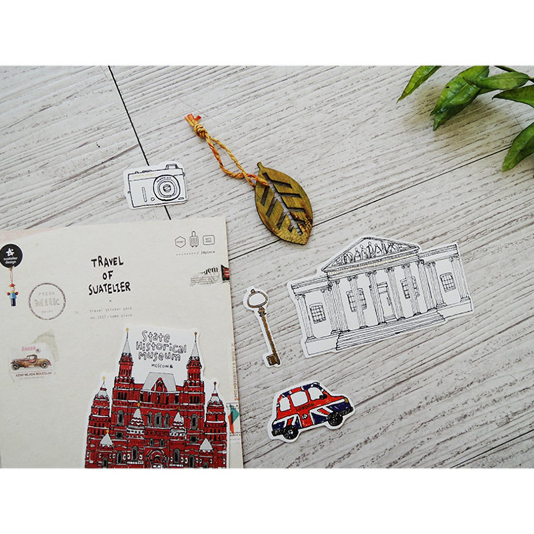 Suatelier Travel Luggage Sticker Pack - Some Where — flat lay