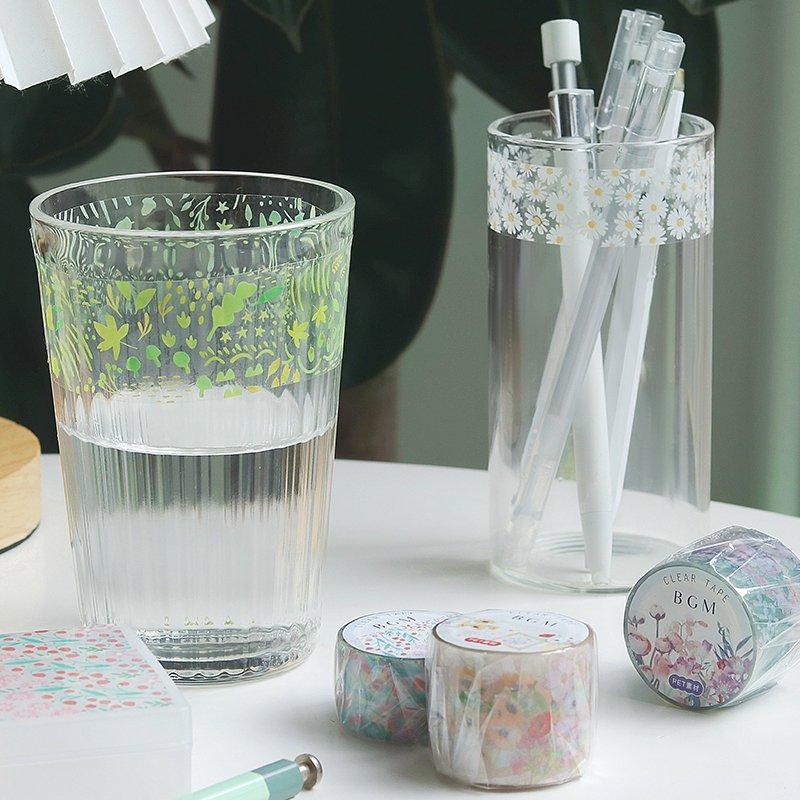 BGM Green Leaves Clear Tape — with packaging