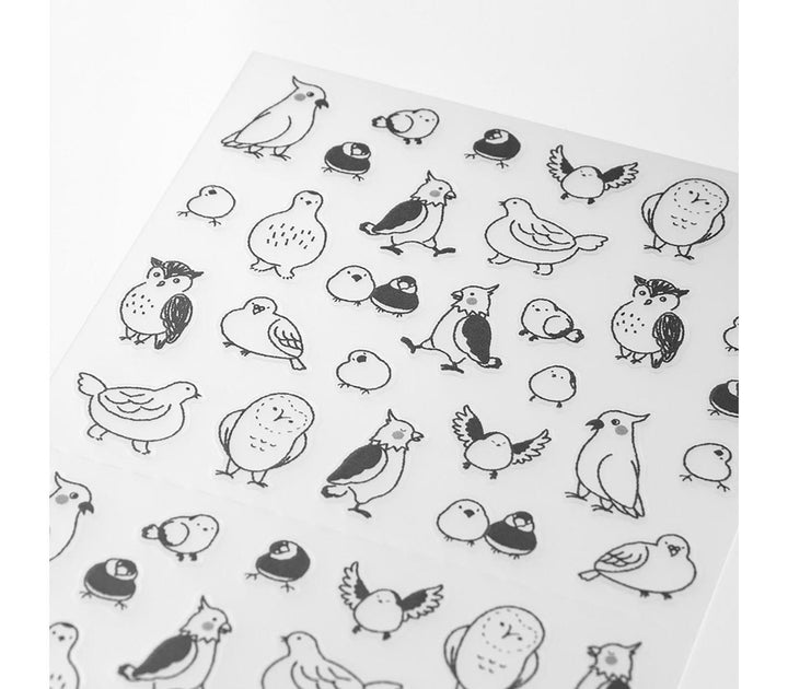 Midori Notebook Stickers - Talking Birds — detail view