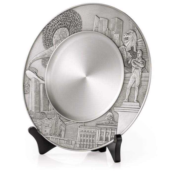 Royal Selangor Singapore Scenes Civic District Plate — Royal Selangor decorative plates — premium stationery and lifestyle, at Cityluxe Singapore
