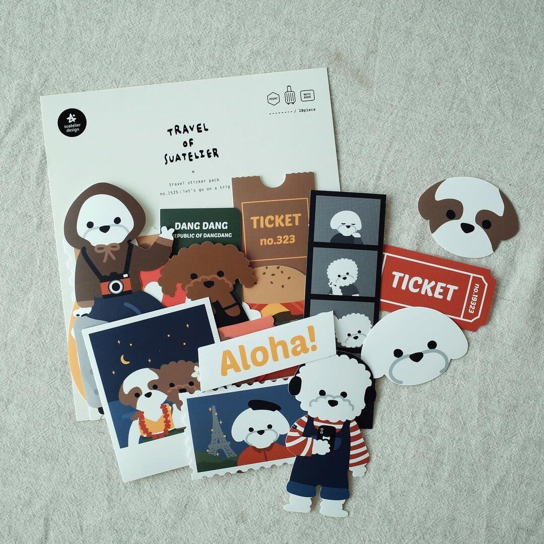Suatelier Travel Luggage Sticker Pack - Let's Go On A Trip — front view