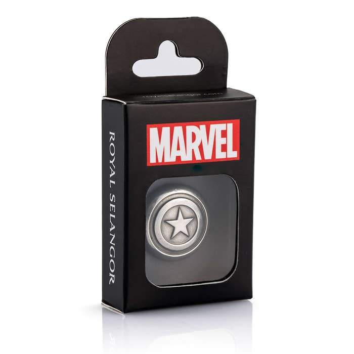 Royal Selangor Marvel Comics Lapel Pin — flat lay