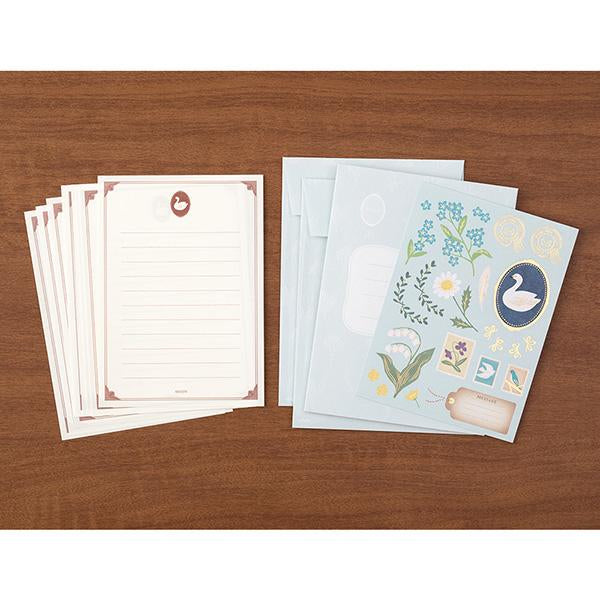 Midori Letter Set Collage - Bird Pattern — angle view