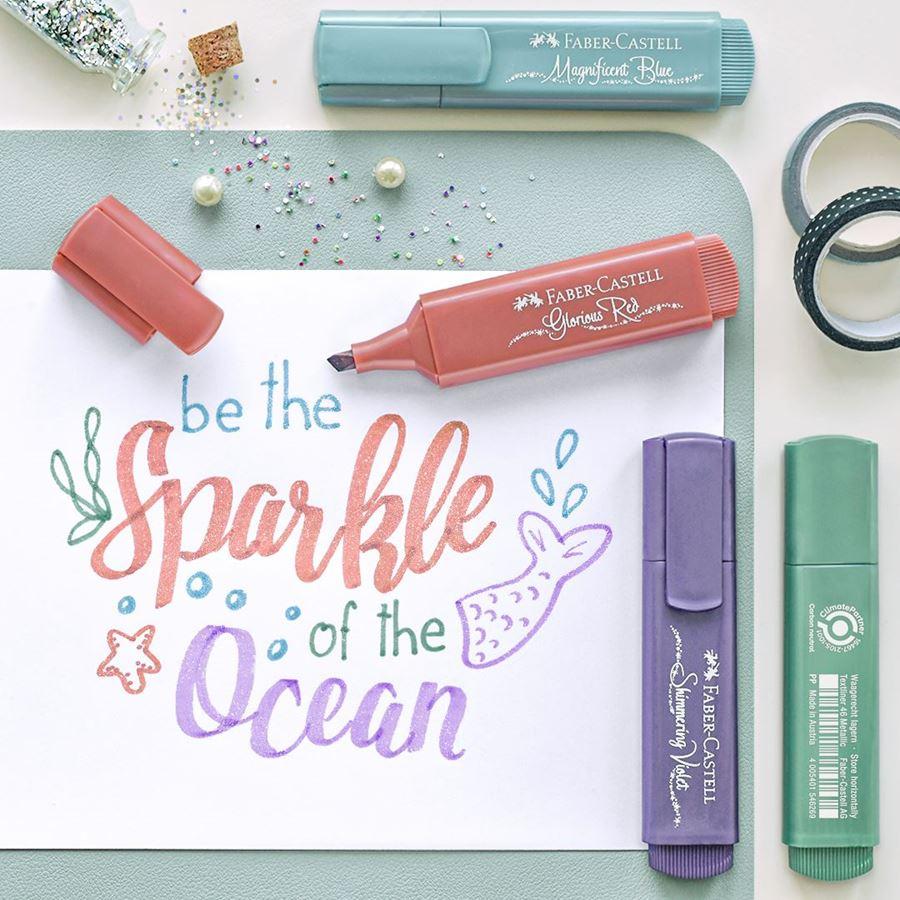 Faber-Castell Highlighter TL 46 Metallic Magnificent Blue — close-up