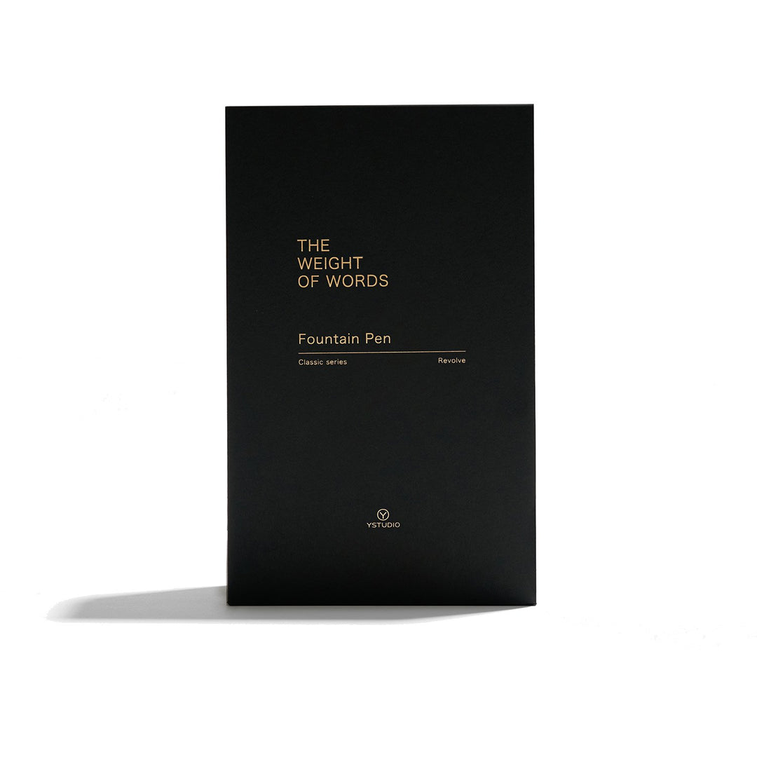 Ystudio Classic Revolve Fountain Pen Black — flat lay