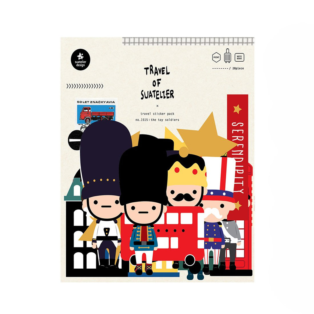 Suatelier Travel Luggage Sticker Pack - Toy Soldiers — front view