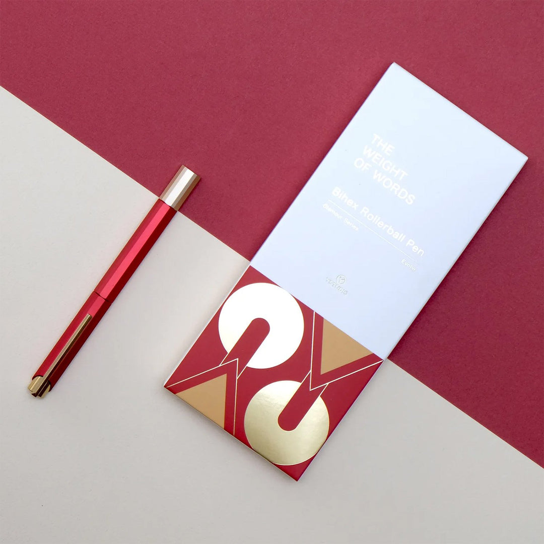 Ystudio Glamour Evolve-Bihex Rollerball Pen Marsala — engraving example