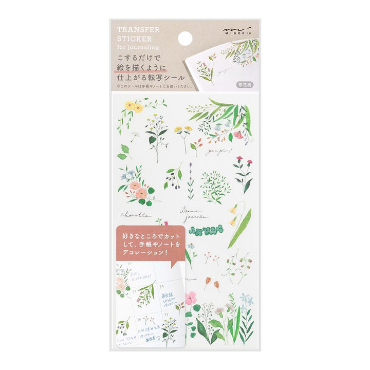 Midori Transfer Sticker - Flowering Plants Motifs — front view