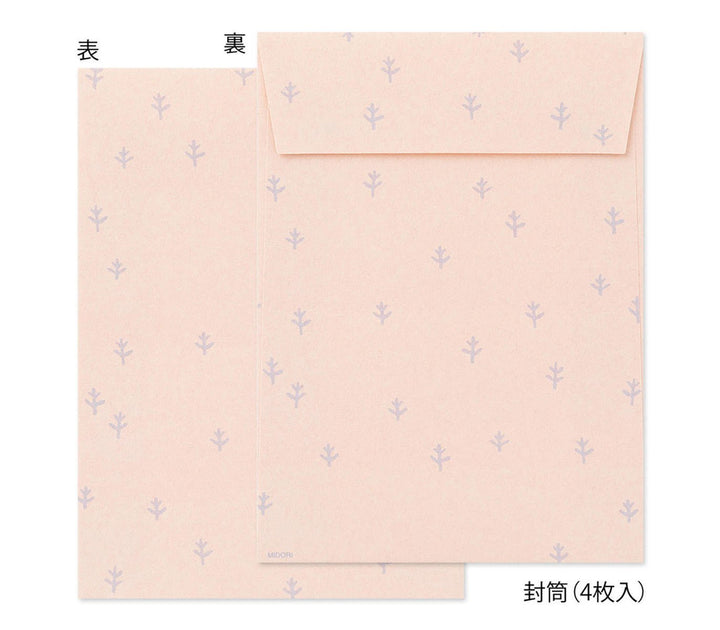 Midori Letter Set With Long-Tailed Tit Stickers — in use