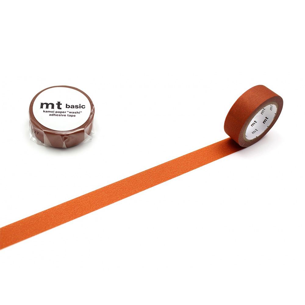 MT Basic Washi Tape Matte Burnt Orange 7m — roll front
