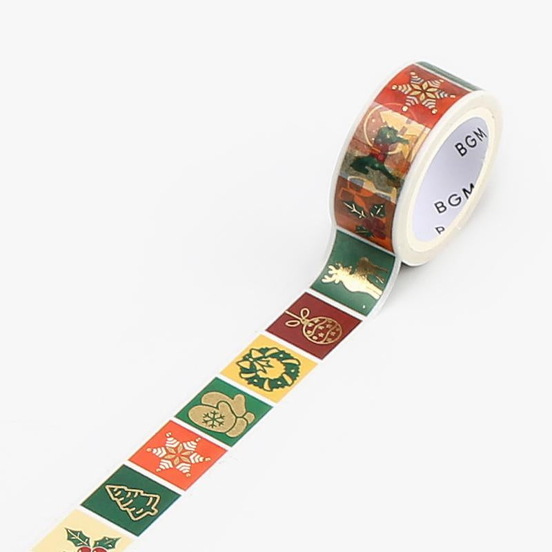 BGM Christmas Limited Pattern Masking Tape — roll front