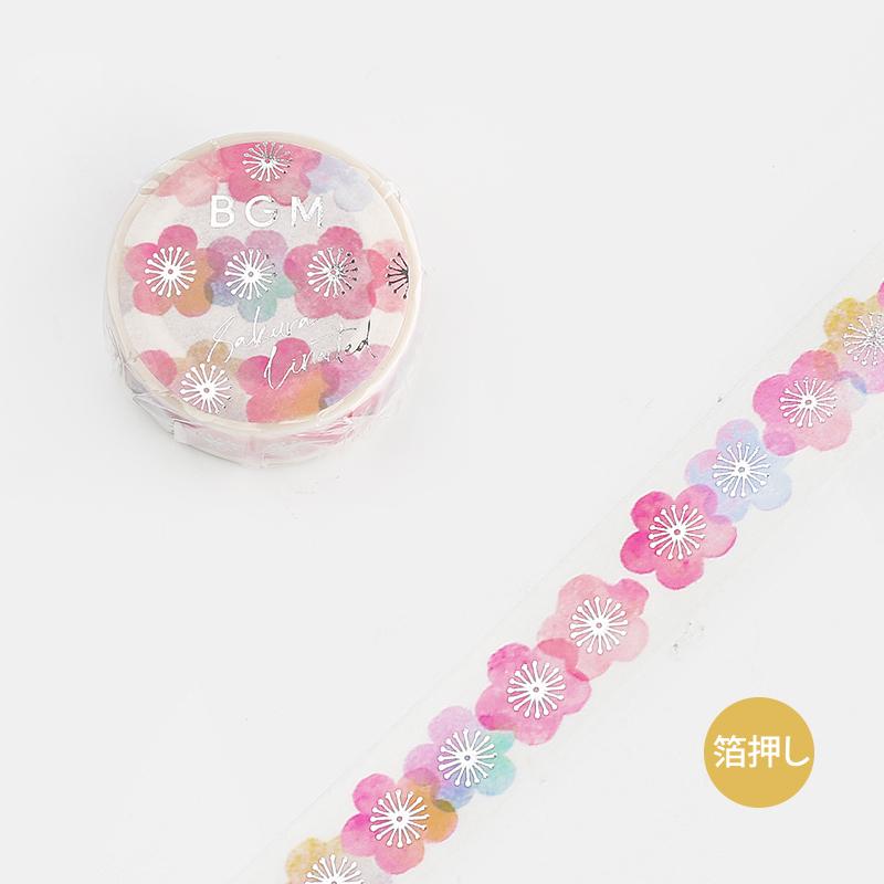 BGM Sakura Watercolor Masking Tape — roll front