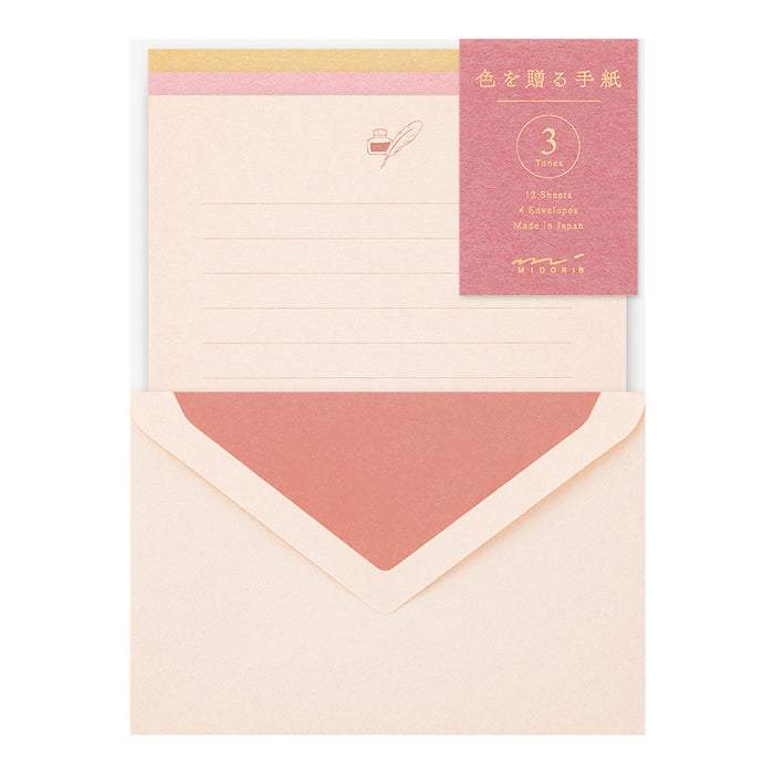 Midori Letter Set Gift Color - Pink — front view
