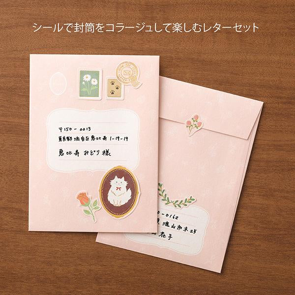 Midori Letter Set Collage - Cat Pattern — angle view