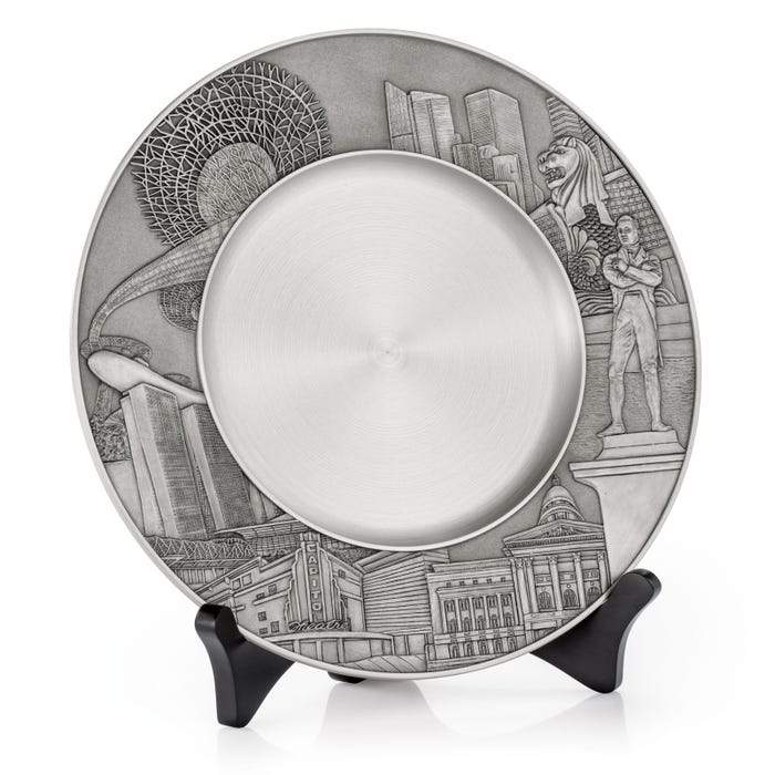 Royal Selangor Singapore Scenes Civic District Plate — Royal Selangor decorative plates — premium stationery and lifestyle, at Cityluxe Singapore