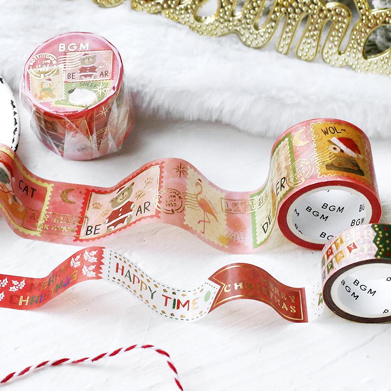 BGM Christmas Limited Message Masking Tape — roll side