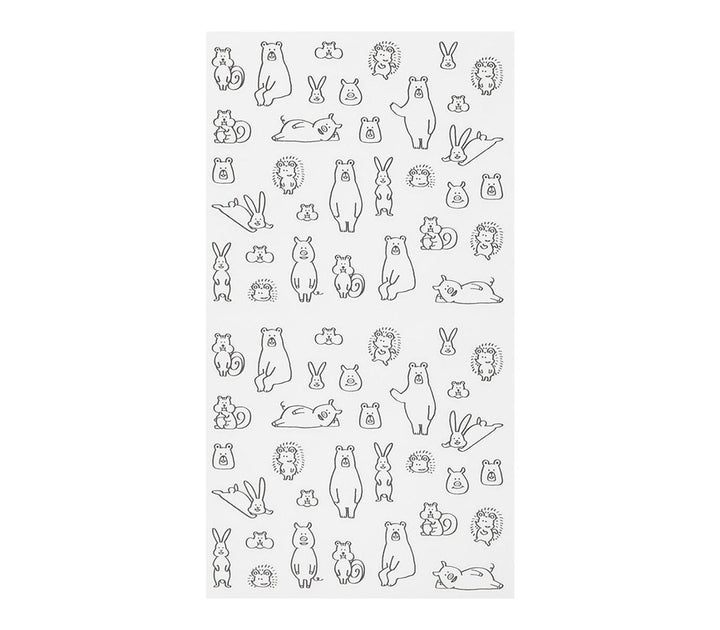 Midori Notebook Sticker - Forest Animals — side view