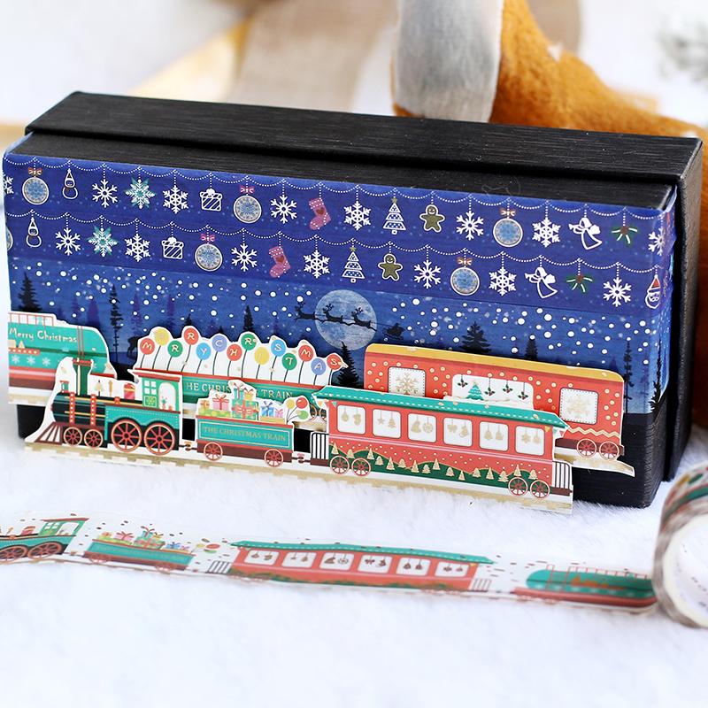 BGM Christmas Snow Ornaments Masking Tape — roll side