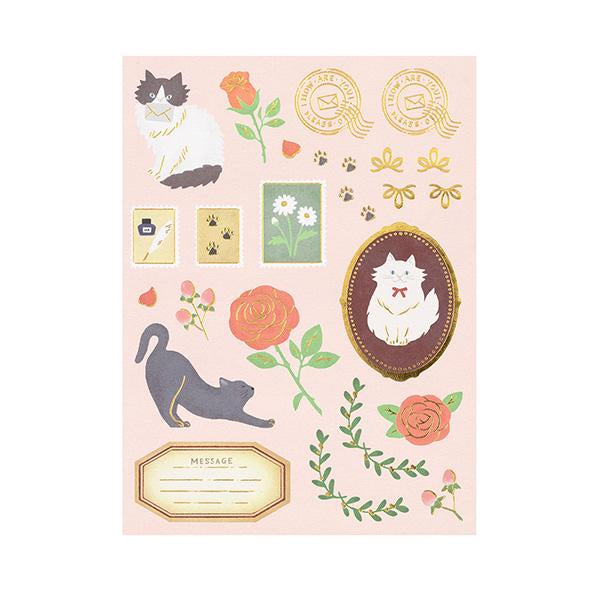 Midori Letter Set Collage - Cat Pattern — in use
