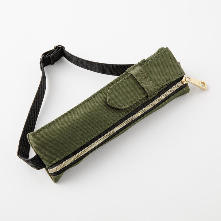 Midori Book Band Pen Case For B6 A5 Notebook Khaki — flat lay