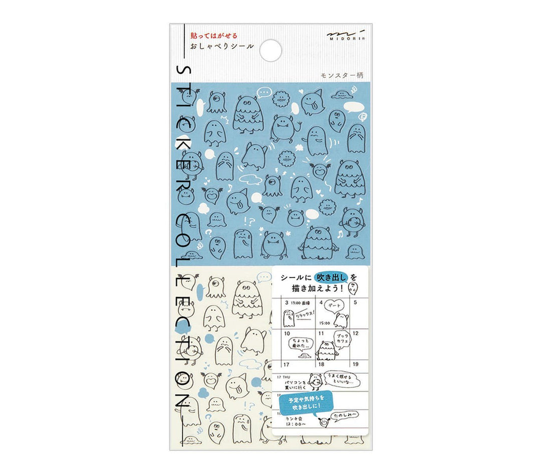Midori Notebook Sticker - Monsters — front view