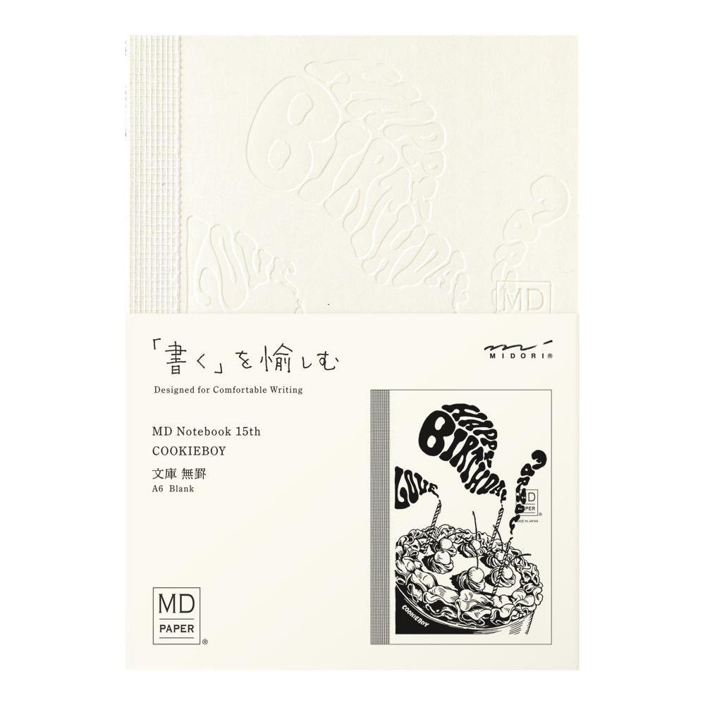 MD Notebook 15th Anniversary COOKIEBOY A6 Blank Notebook (Limited Edition) — front cover