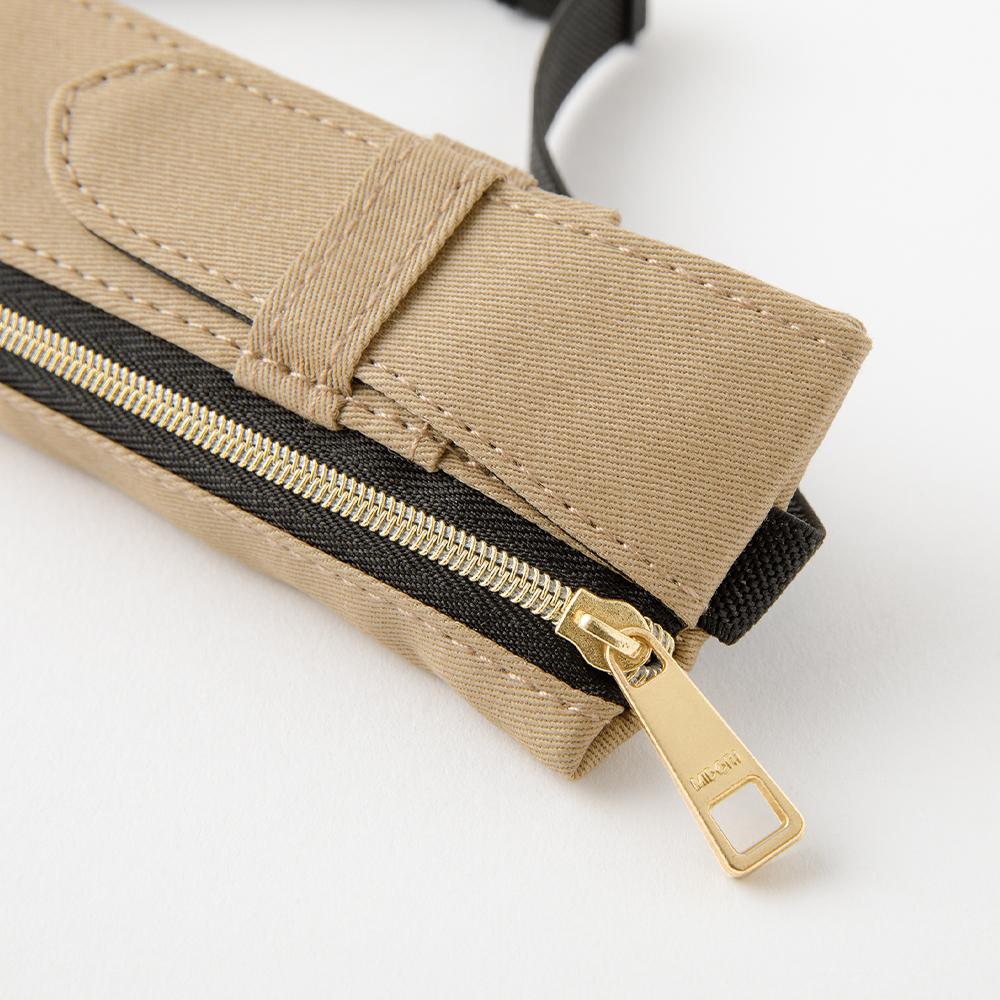 Midori Book Band Pen Case For B6 A5 Notebook Khaki — flat lay