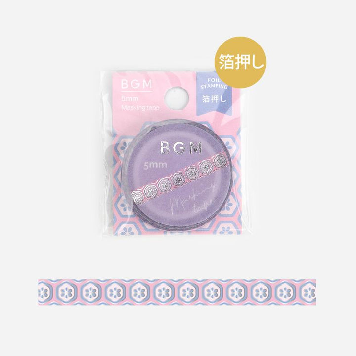 BGM Pink Pattern Masking Tape — applied on surface