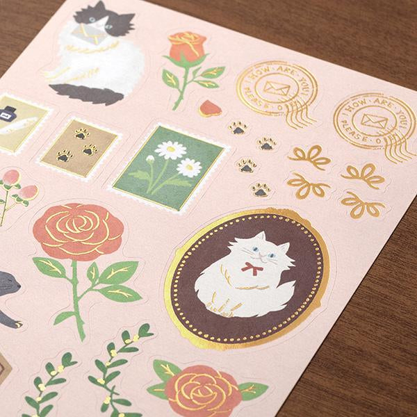 Midori Letter Set Collage - Cat Pattern — close-up