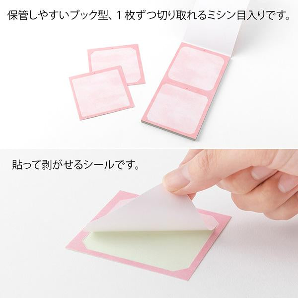 Midori Stickers Book For Pre-Inked Stamp - Warm Colors — in use