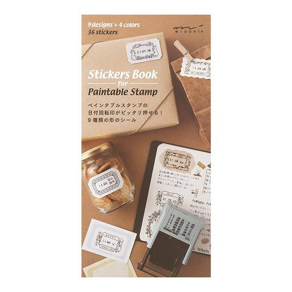 Midori Stickers Book For Paintable Stamp - Natural Colors — front view