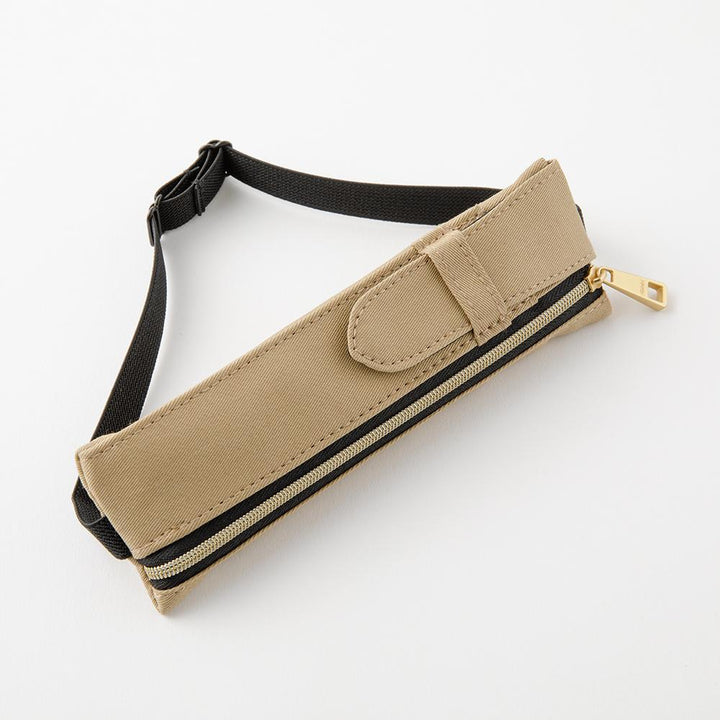 Midori Book Band Pen Case For B6 A5 Notebook Khaki — flat lay