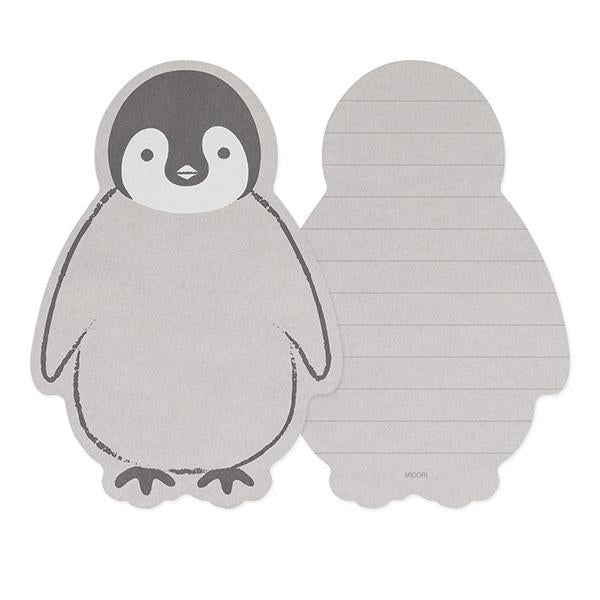 Midori Letter Set Die-Cut Animal - Penguin Pattern — with packaging
