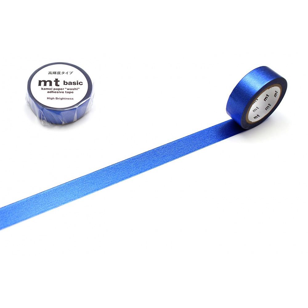 MT Basic Washi Tape High Brightness Blue 7m — roll front