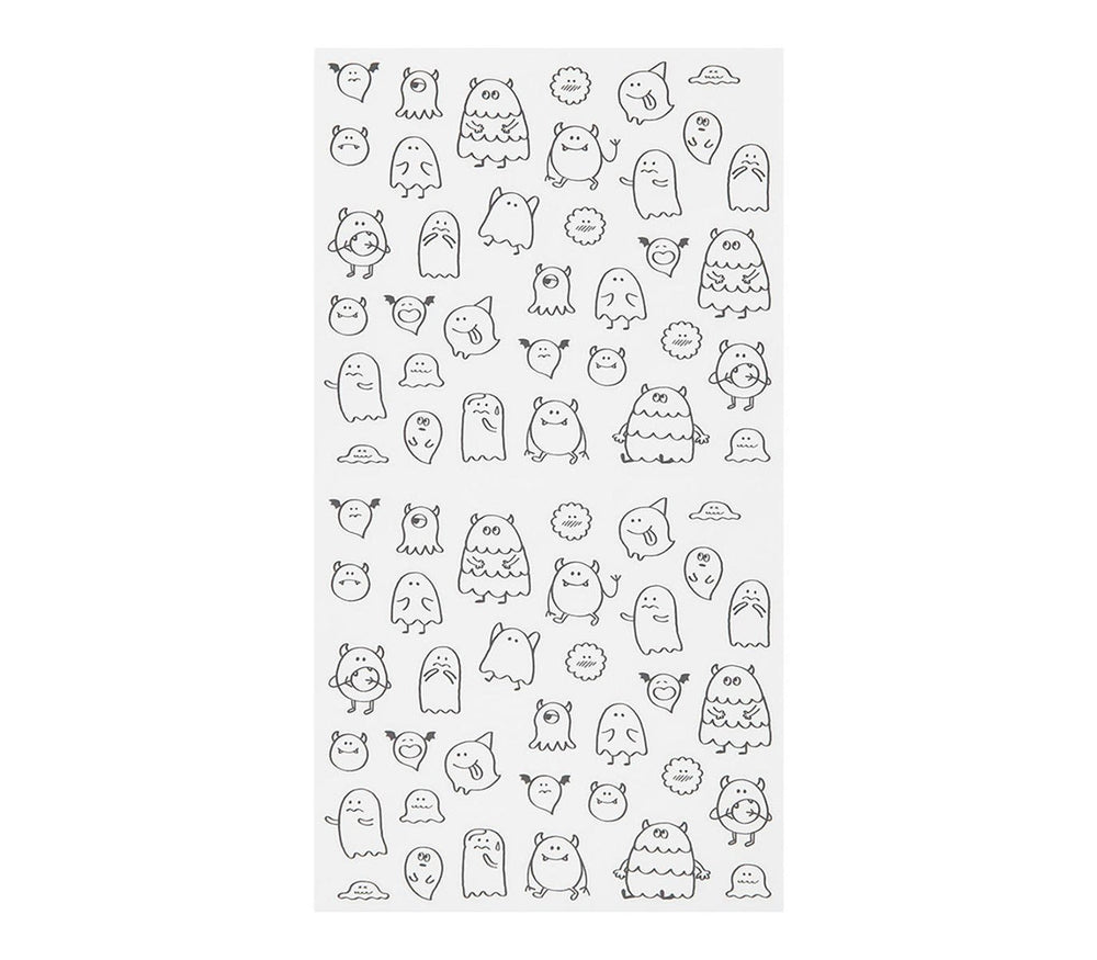 Midori Notebook Sticker - Monsters — side view