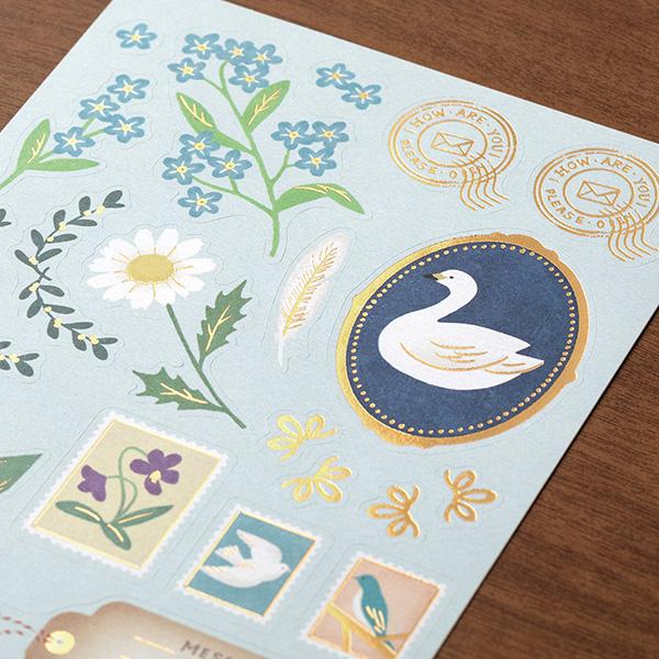 Midori Letter Set Collage - Bird Pattern — flat lay