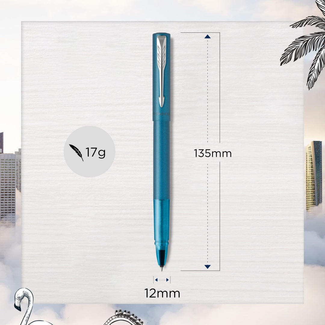 Parker Vector XL Rollerball Pen - Teal — flat lay