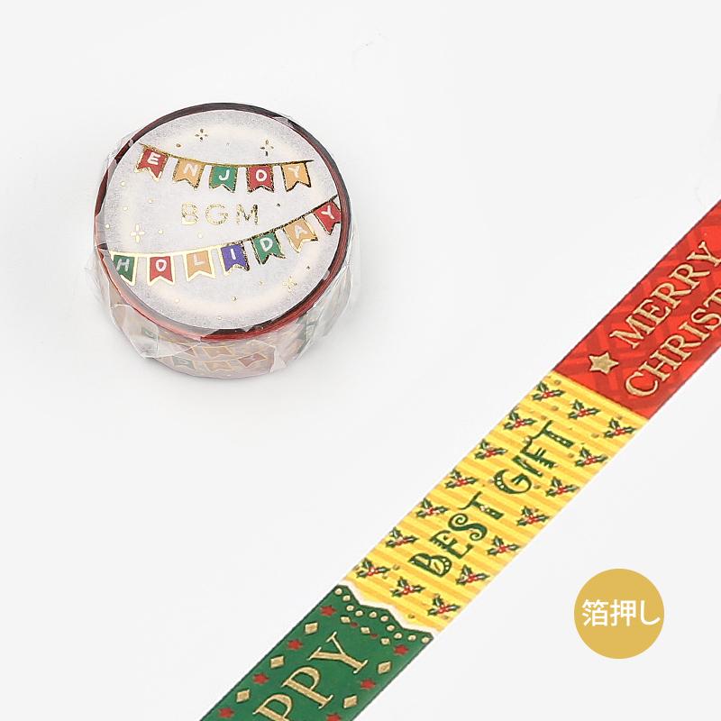 BGM Christmas Limited Message Masking Tape — pattern detail