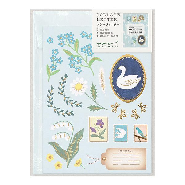 Midori Letter Set Collage - Bird Pattern — front view