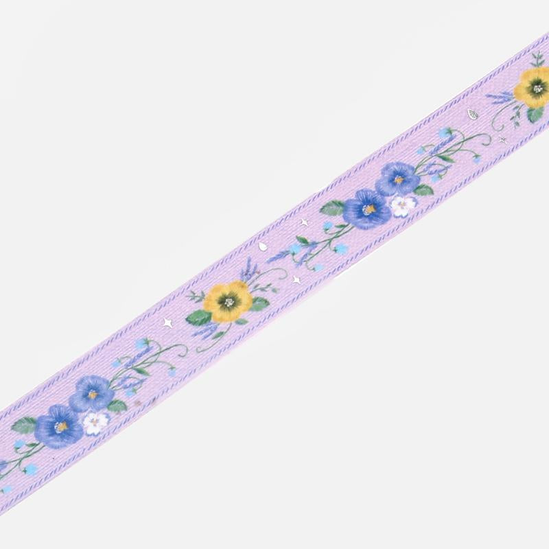 BGM Embroidered Violet Ribbon Washi Tape — pattern detail