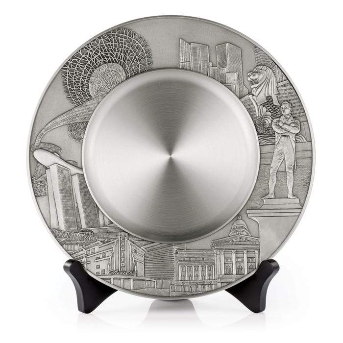 Royal Selangor Singapore Scenes Civic District Plate — Royal Selangor decorative plates — premium stationery and lifestyle, at Cityluxe Singapore