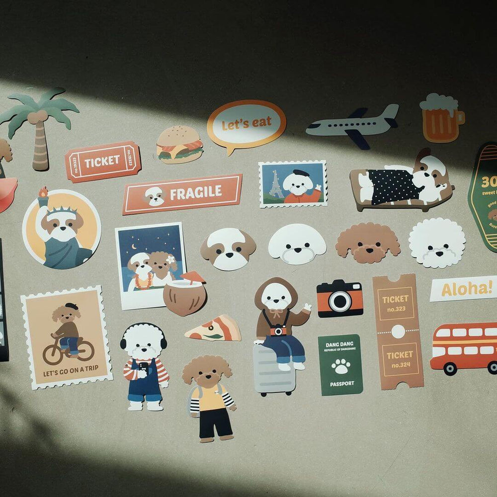 Suatelier Travel Luggage Sticker Pack - Let's Go On A Trip — side view