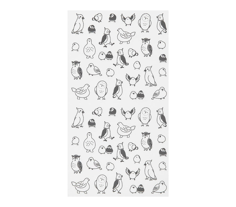 Midori Notebook Stickers - Talking Birds — side view