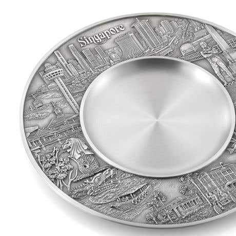 Royal Selangor Singapore Scenes Plates — close-up
