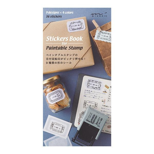 Midori Stickers Book For Paintable Rotating Stamp in Cold Colors — Midori decorative sticker — for journaling, planners and scrapbooking, at Cityluxe Singapore
