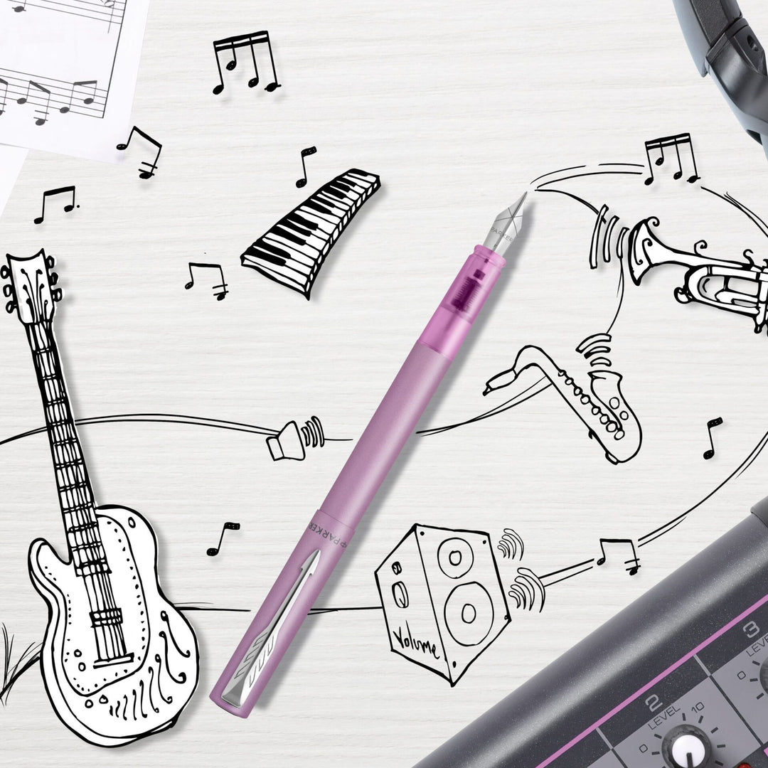 Parker Vector XL Rollerball Pen - Lilac — flat lay